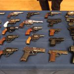 Some of the seized firearms  